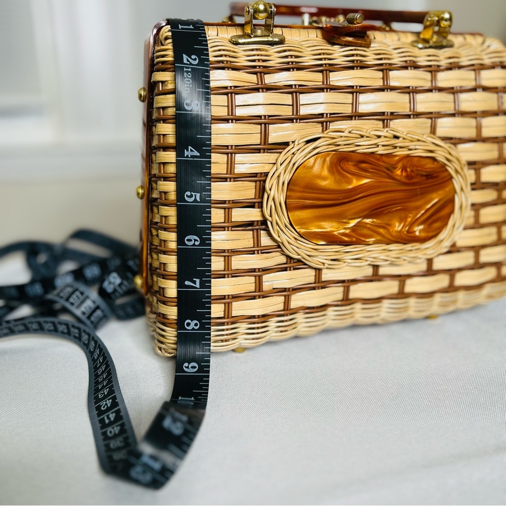 Vintage Woven Straw Purse Handmade in British HongKong circa 1950’s/60’s - Picture 9 of 13